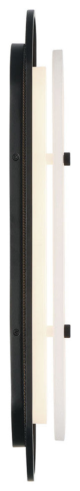 Tramore, Wall Sconce, 22", Matte Black, Alabaster