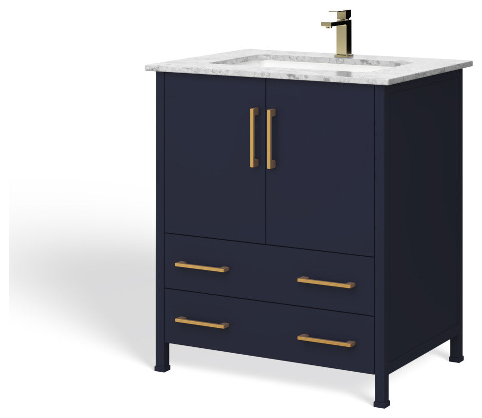 The Honor Bathroom Vanity, Gold, 30", Single Sink, Freestanding