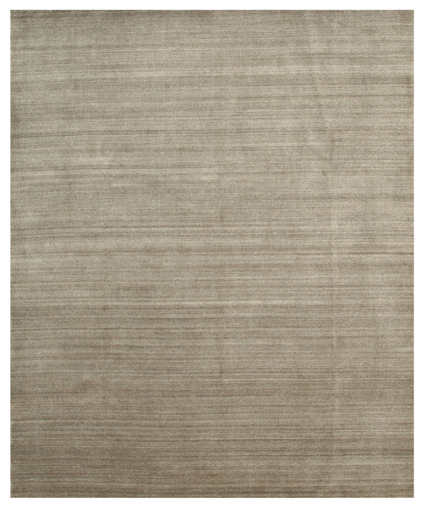 Brown/Gray Solid Handmade Urban Rug, 9'x12'