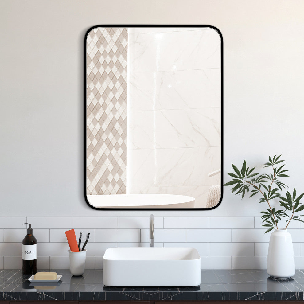 Waterloo 30x40 Black Rectangular Metal Frame With Round Corner