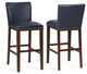 Tiffanie Navy Faux Leather and Espresso Finish Bar Stool