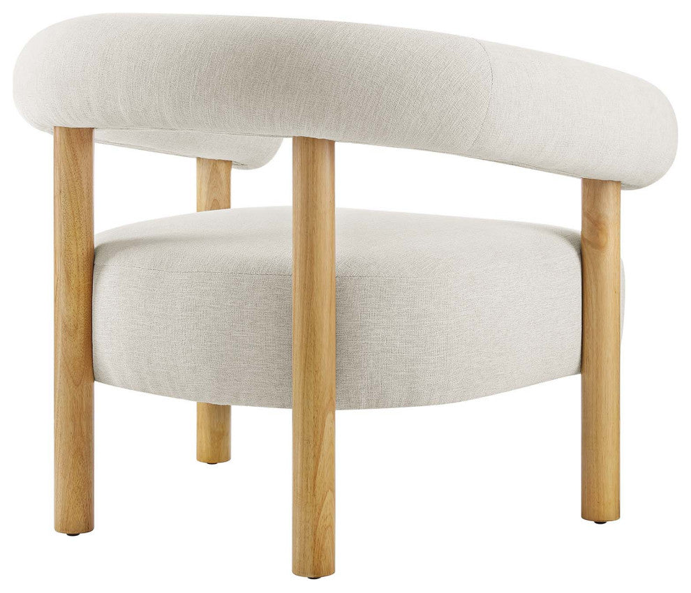 Sable Upholstered Fabric Armchair - Ivory Natural