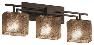 Fusion Aero 3-Light Bath Bar, Rectangle, Dark Bronze, Mercury Glass Shade