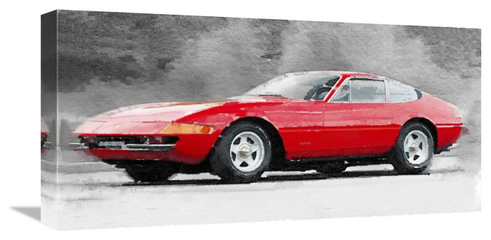 "1968 Ferrari 365 GTB4 Daytona Watercolor" Fine Art Print