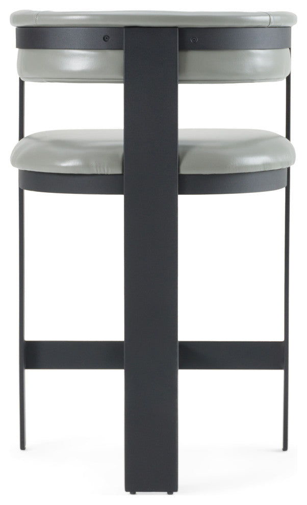 Modrest Boswell Modern Grey Faux Leather + Black Counter Chair