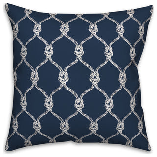 Navy Blue Nautical Knots 18 x 18 Spun Poly Pillow