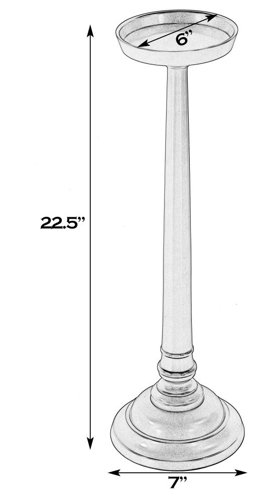 Tilly 7" W Round All Metal Pedestal Base End Table
