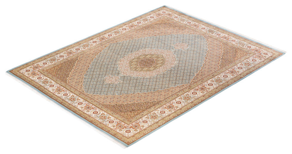 Mogul, One-of-a-Kind Hand-Knotted Area Rug Light Blue, 8'1"x10'5"