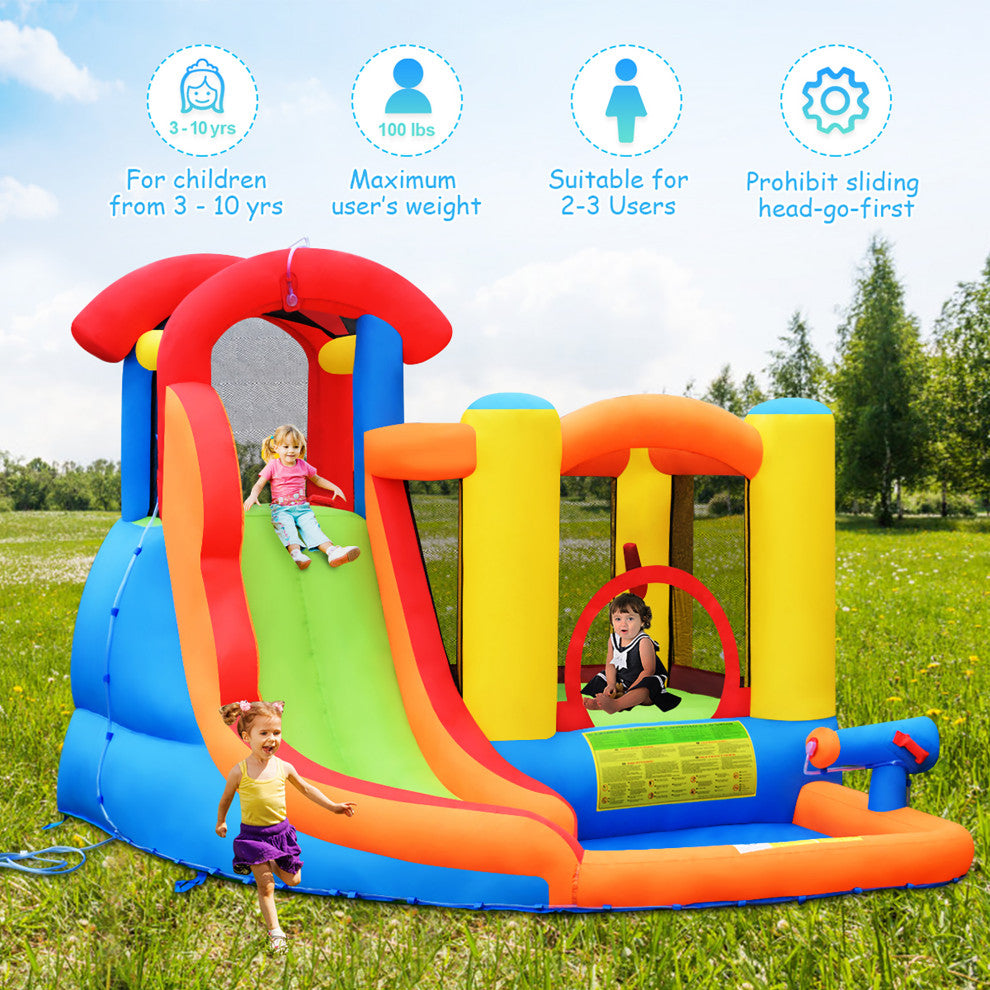 Costway Inflatable Bounce House Water Slide W/ Climbing Wall