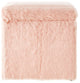 Daisy Faux Fur Ottoman, Blush Pink