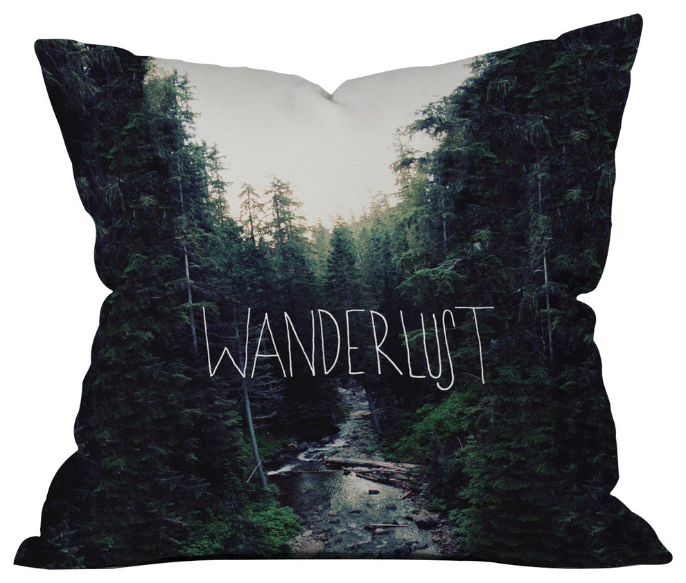 Leah Flores Wanderlust 1 Throw Pillow, 18"x18"
