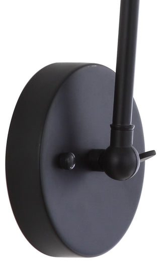 Rover Adjustable Classic Glam Arm Metal LED Wall Sconce, Black, Width: 30"