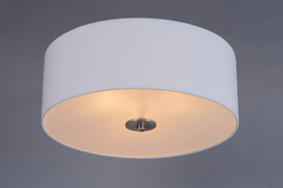 Maxim 10010 Bongo 18"W 3 Light Fabric Drum Ceiling Light - Satin Nickel