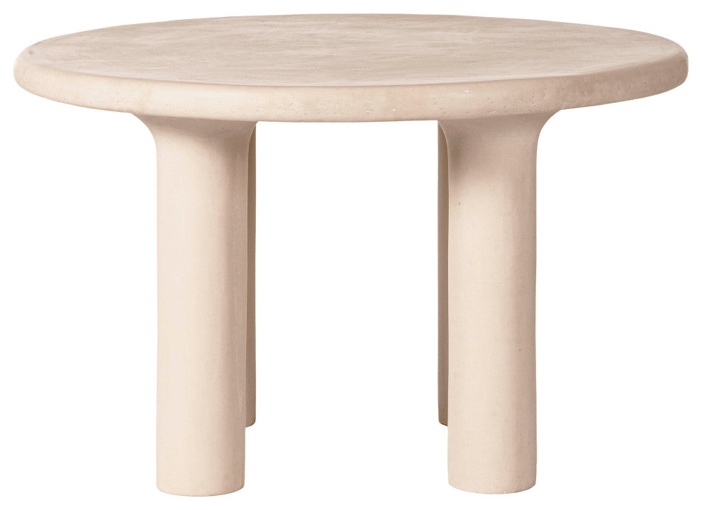 Barbara Cream Textured Indoor / Outdoor 47" Round Dining Table