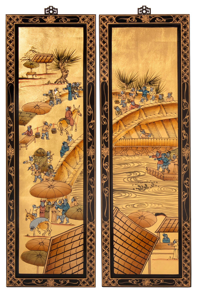 Gold Lacquer Wall Screen Ching Ming