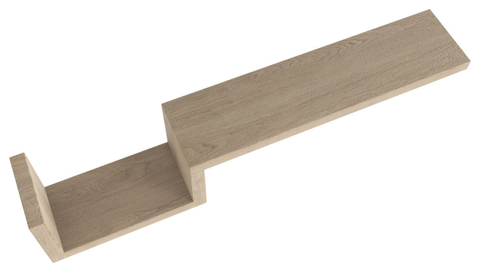 Manada Mist Contemporary Teak Wall Shelf