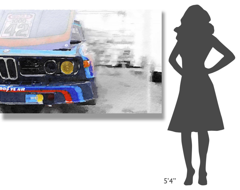 "BMW Lamp and Grill Watercolor" Fine Art Print