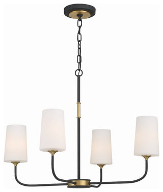 Niles 4-Light Chandelier, Black Forged / Modern Gold