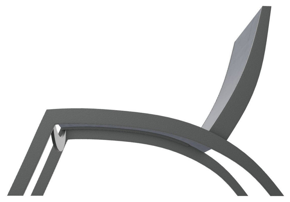 Dune Sling Stackable Outdoor Hydro-Lounge Chaise, Augustine Denim/Graphite
