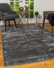 Columbia Hand-Loomed Viscose Grey Contemporary Rug Carpet, Dark Grey, 5' X 8'