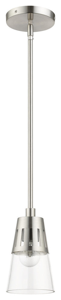 1 Light Brushed Nickel Mini Pendant