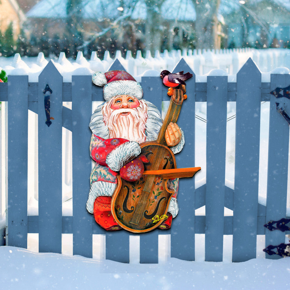 Violin Santa Door Hanger