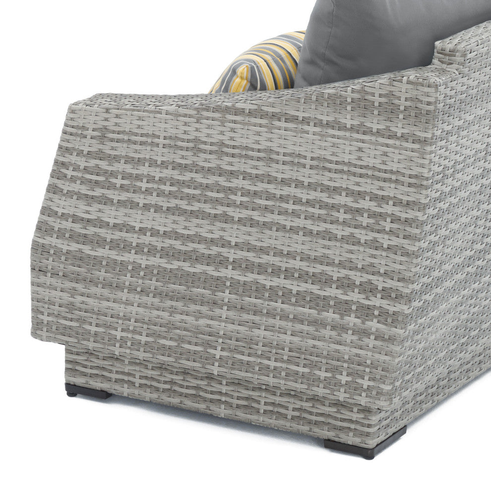 Cannes 2 Piece Sunbrella Outdoor Patio Sofa and Coffee Table Set, Charcoal