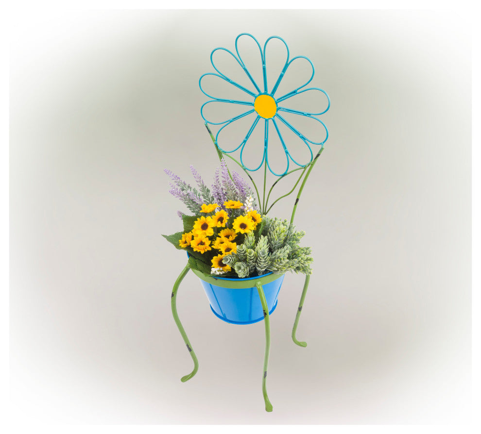Blue Flower Planter Stand
