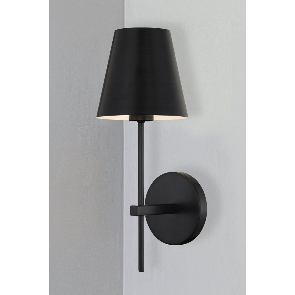 Crystorama Xavier 1 Light Wall Sconce XAV-B8321-MK, Matte Black