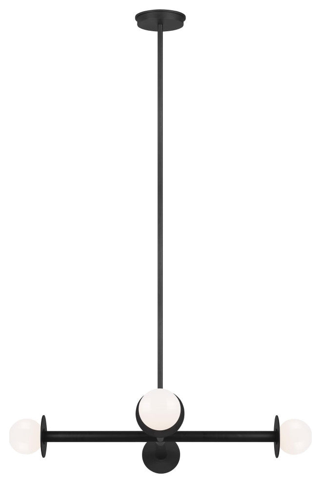 Nodes Wide Chandelier, Midnight Black