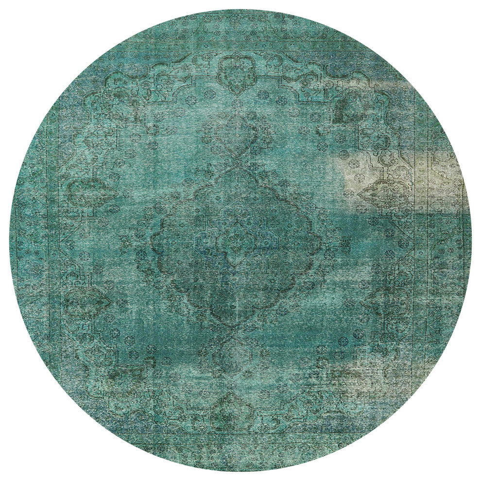 Ahgly Company Indoor Round Mid-Century Modern Area Rugs, 5' Round