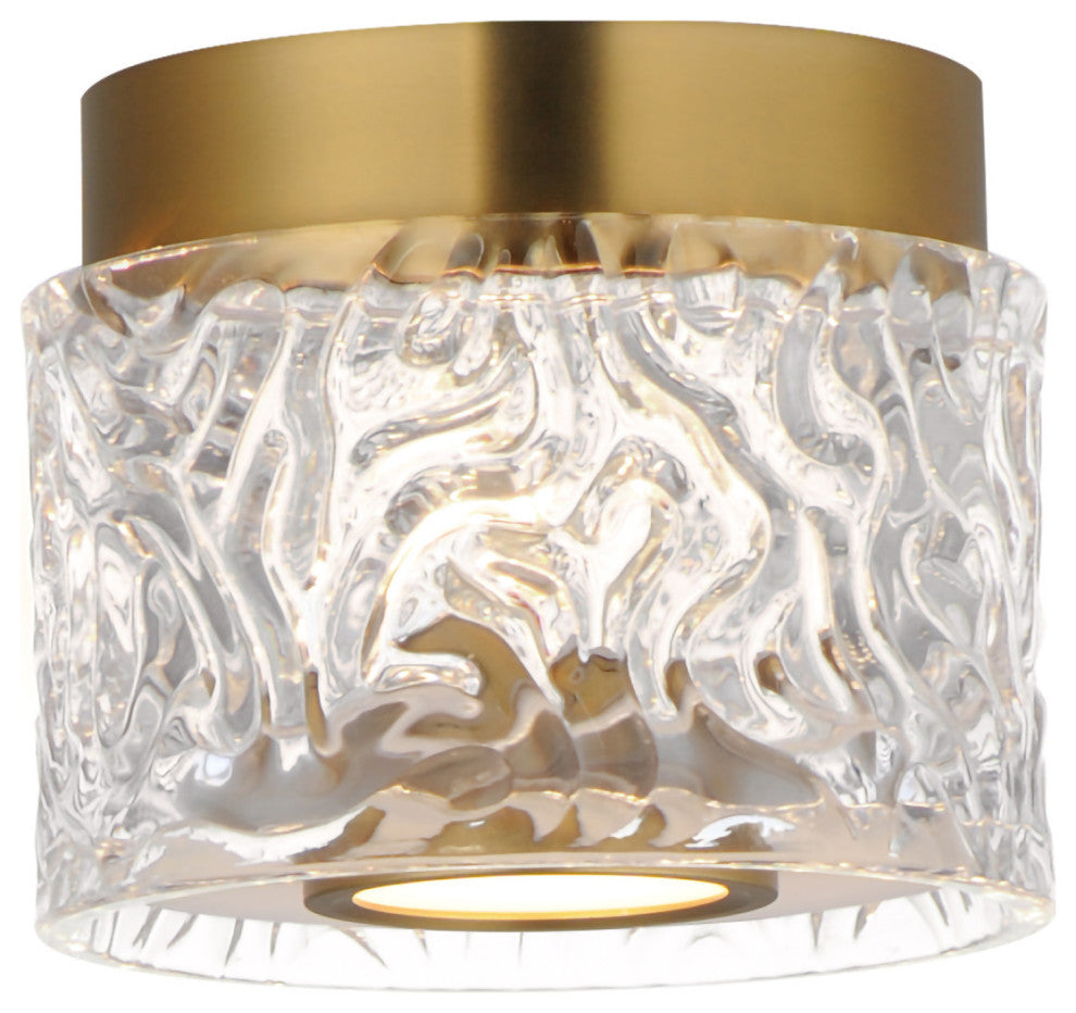 ET2 E11089-124 Elysian 6"W LED Flush Mount Drum Ceiling Fixture - Natural Aged