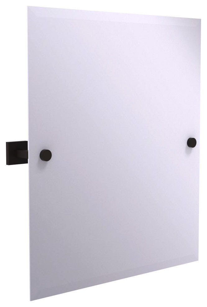 Montero Contemporary Frameless Beveled Edge Tilt Mirror, Oil Rubbed Bronze