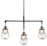 Meridian 3 Light Bar, Chrome Finish, 5" Clear Bubble Glass