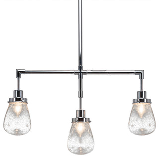 Meridian 3 Light Bar, Chrome Finish, 5" Clear Bubble Glass