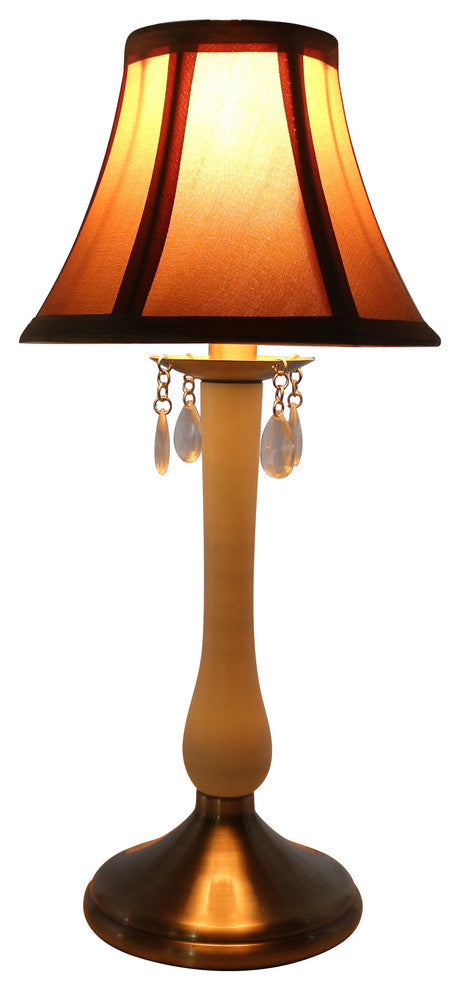 Perlina Accent Lamp, Antique Brass and Cream Base with Crystal Accent
