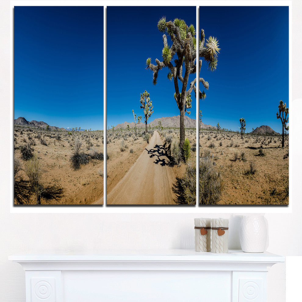 "Sandy Desert Road Panorama" Oversized Metal Wall Art, 3 Panels, 36"x28"