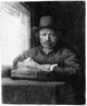 Rembrandt Van Rijn Rembrandt Drawing at a Window Gallery Wrapped Canvas Print