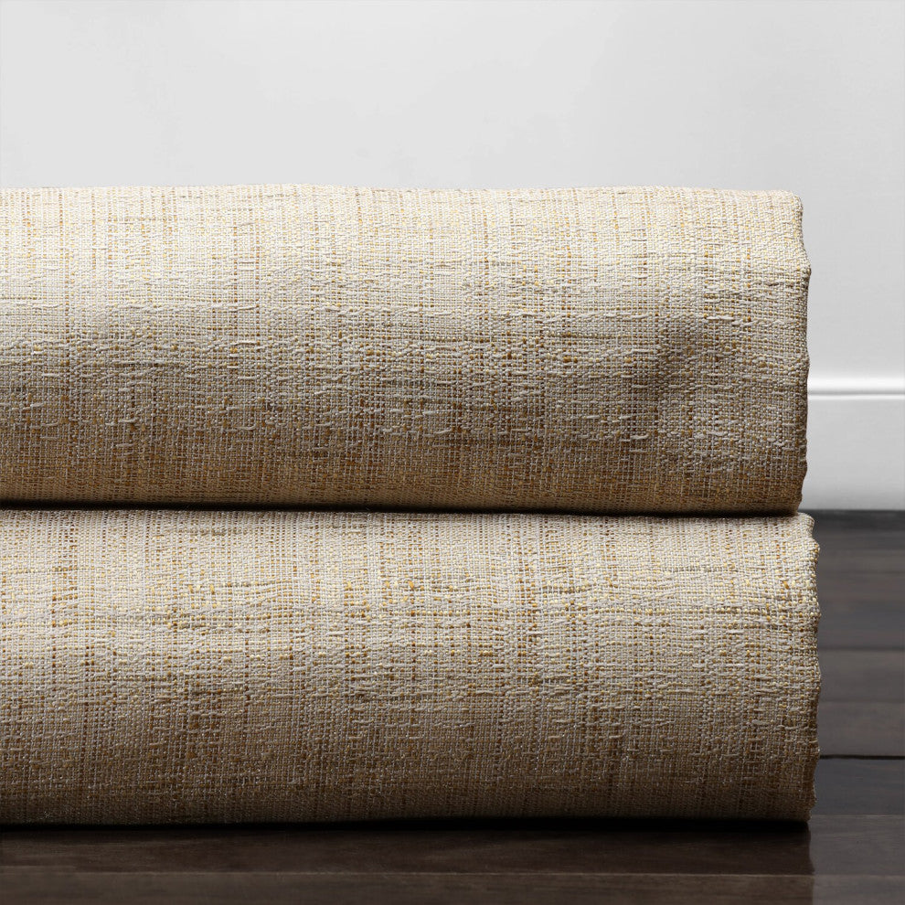 Linen Tan Yarn Dyed Designer Faux Raw Textured Silk Fabric Sample, 4Wx4L