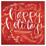 Red Happy Holidays Canvas Wall Art, 24"x24"