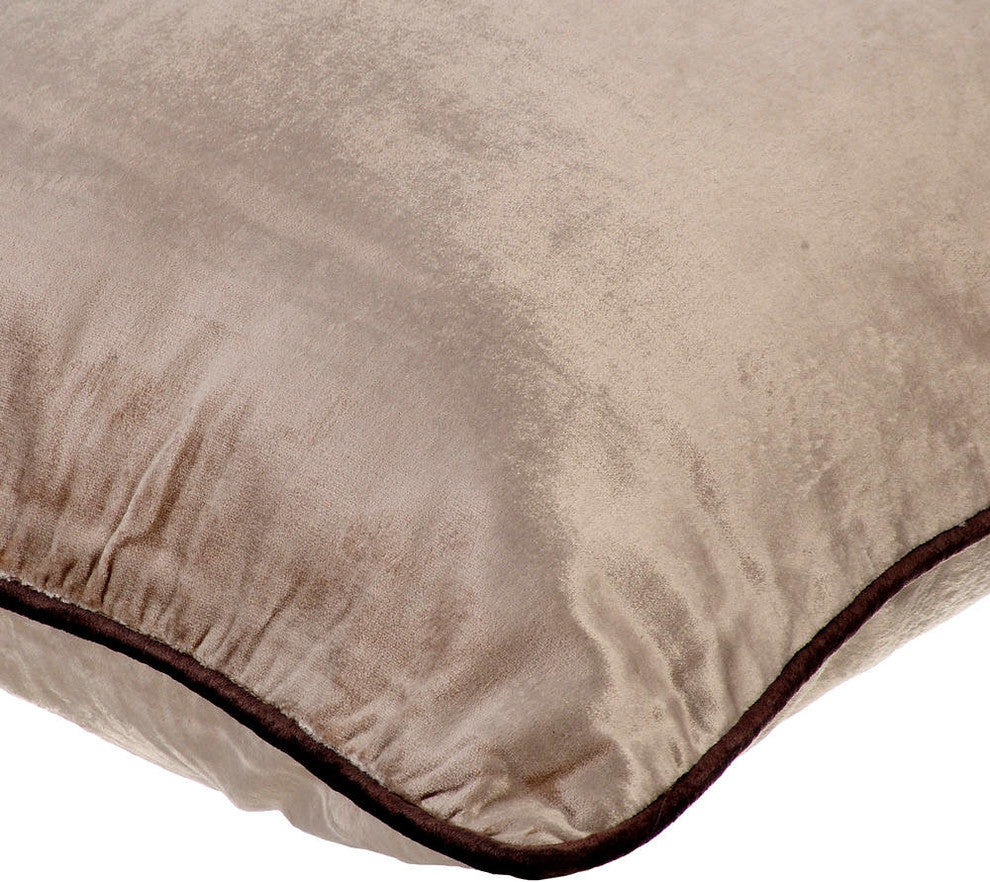 Throw Pillow Covers 18" x 18" Cushion Cover Brown Velvet Solid - Creamy Browns