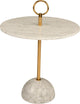 Roseta Side Table, White Marble, Polished Gold Stainless Steel