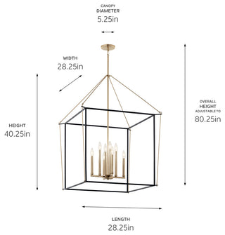 Eisley 4 Light Foyer Pendant, Champagne Bronze, 40.25"