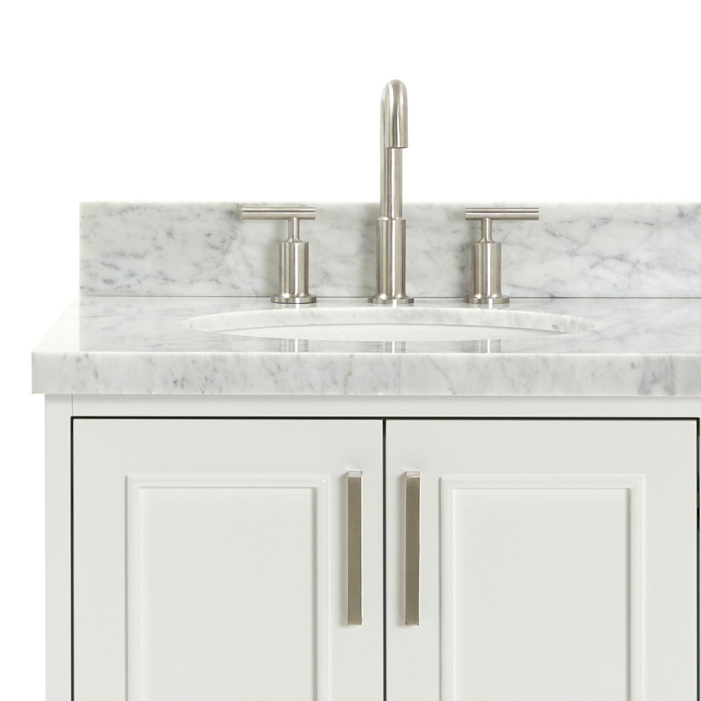 Ariel Stafford 37" Single Left Offset Oval Sink Bathroom Vanity