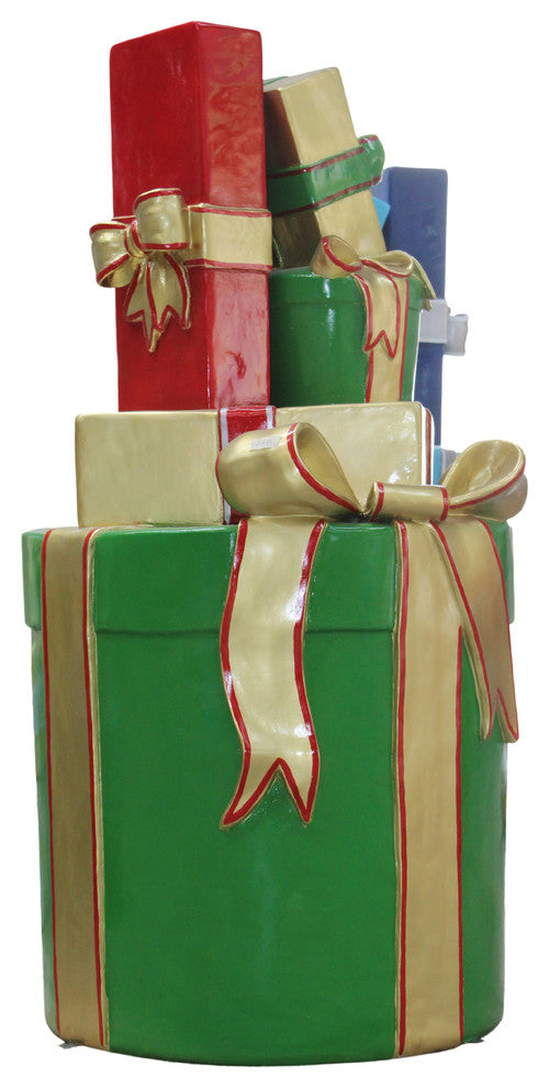 Gift Stack, Red, Gold And Green, Traditional Collection D