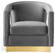 Armchair Accent Chair, Velvet, Gray, Modern, Living Lounge Hospitality