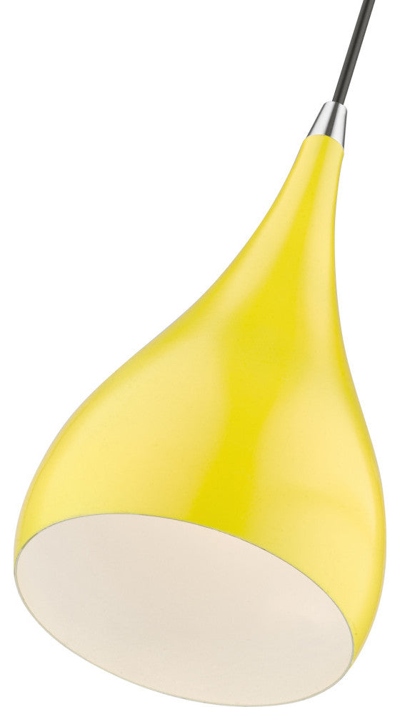 Amador 1 Light Shiny Yellow With Polished Chrome Accents Mini Pendant