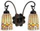 14 5"W Tiffany Acorn 2 Lt Wall Sconce