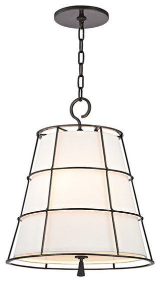 Savona, Three Light 18" Pendant, Old Bronze Finish, Linen Shade
