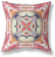 18" Red Orange Geo Tribal Suede Throw Pillow